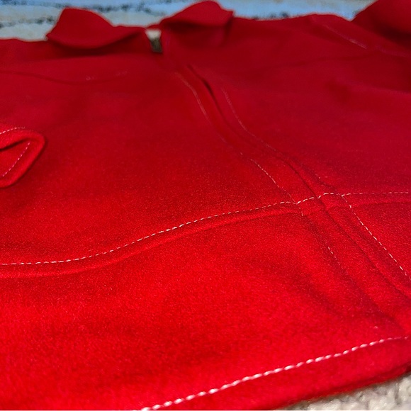 Rare Wyllis Clothing Cherry Red Cropped Wool Zanzi Pilot Jacket Western Chic - Picture 7 of 16